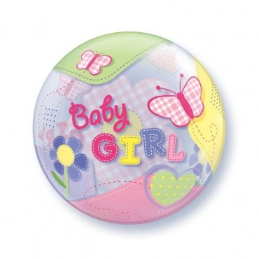 Ballon Bubble Baby Girl Papillon 