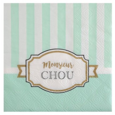 20 Serviettes papier Monsieur Chou