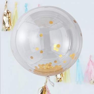 Kit de 8 gros ballons confettis or