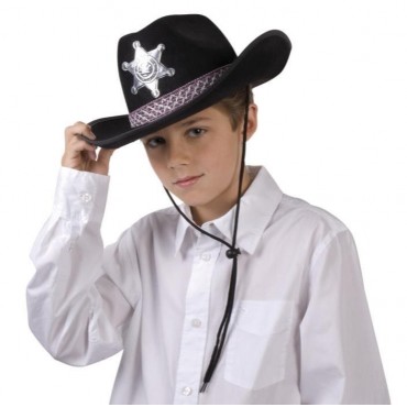 Chapeau Chapeau Sheriff noir Enfant
