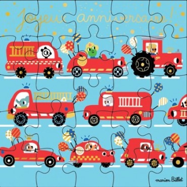 Carte Joyeux Anniversaire Pompier Puzzle