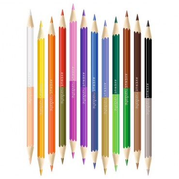 Tube 12 Crayons de couleur double pointe