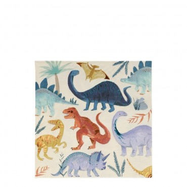 16 Grandes serviettes Royaume des Dinosaures