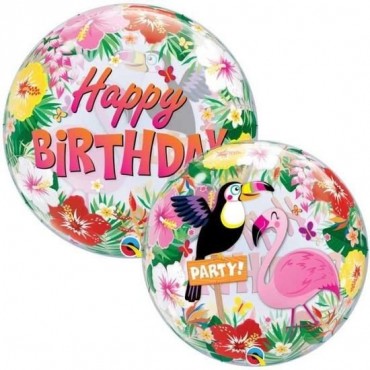 Ballon Bubble Happy Birthday Tropical Party