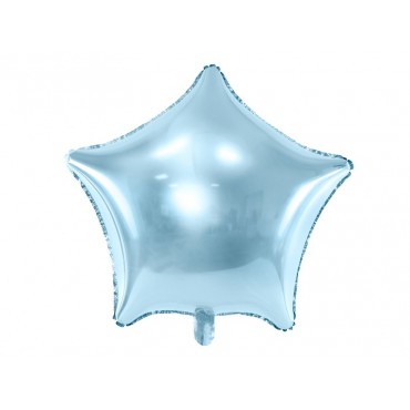 Ballon Etoile métallisé bleu pastel 48 cm