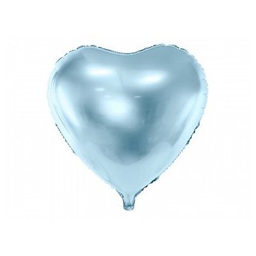 Ballon Coeur métallisé bleu 45 cm