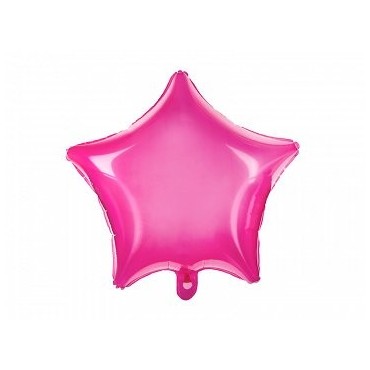 Ballon Etoile Happy Birthday transparent rose fluo 48 cm