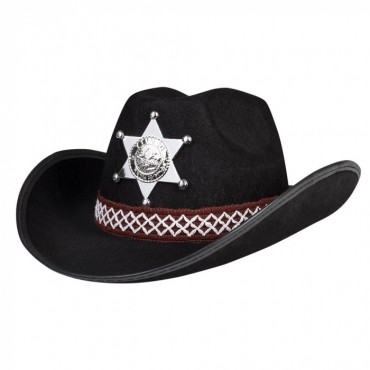 Chapeau Sheriff enfant noir