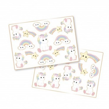 25 Stickers Baby Licorne