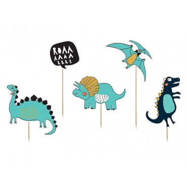 Cake toppers Dinosaures - 8 pièces