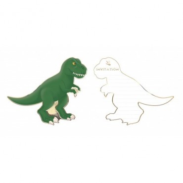 8 Invitations Dinosaure