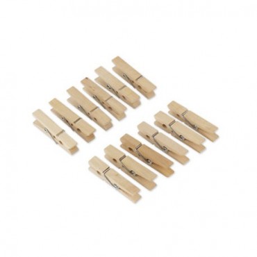 12 Mini pinces à linge bois naturel 4,5 cm