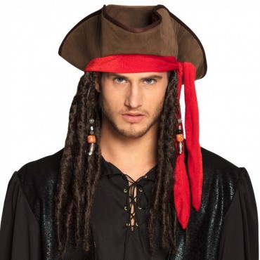 Chapeau Pirate Dirty Jack avec cheveux