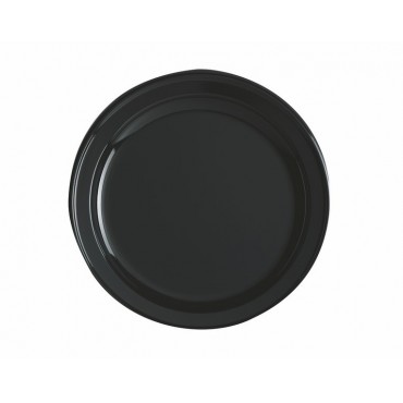 assiettes rondes noires
