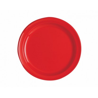 assiettes rondes rouges