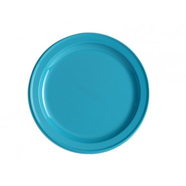 assiettes rondes turquoise