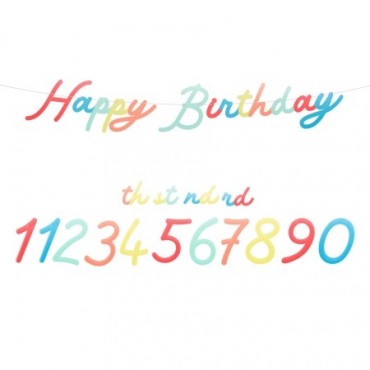 Guirlande Happy Birthday avec chiffre en feutre