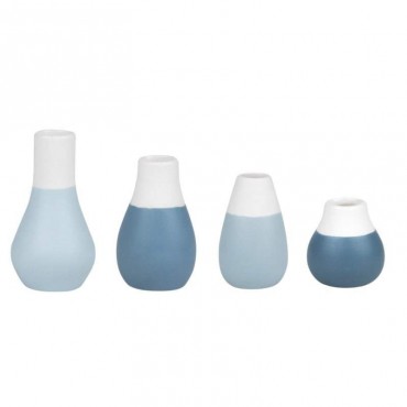 Set de 4 mini vases pastel bleu