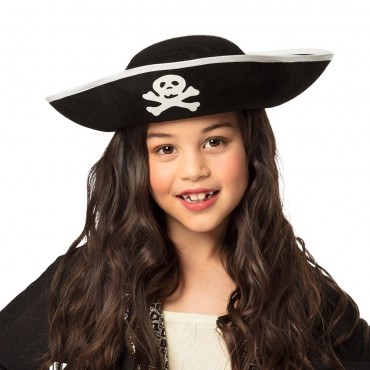 Chapeau Pirate enfant noir/blanc