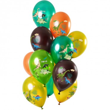 12 Ballons Dinosaure Jungle