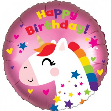 Ballon Licorne Happy Birthday