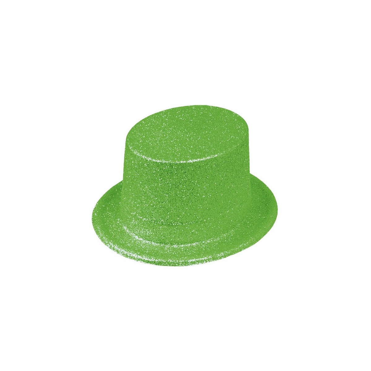 Chapeau Gibus Haut de forme paillettes fluo vert