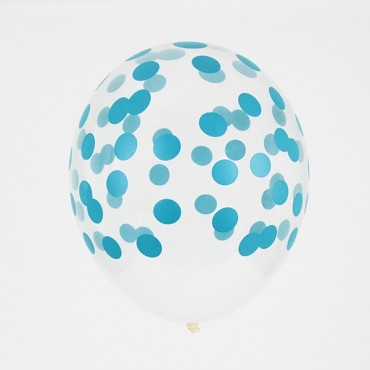 Ballons latex confettis bleu My Little Day